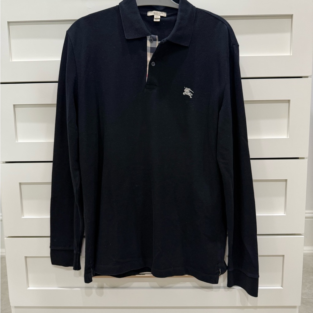 Burberry Black Long Sleeve Polo Shirt